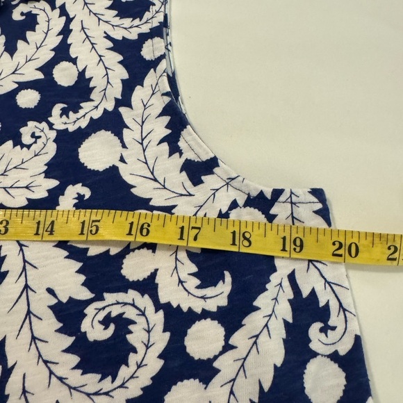 BODEN shirt top tank sleeveless Pom-Pom tassel geometric print blue 10 NWT - Picture 8 of 10